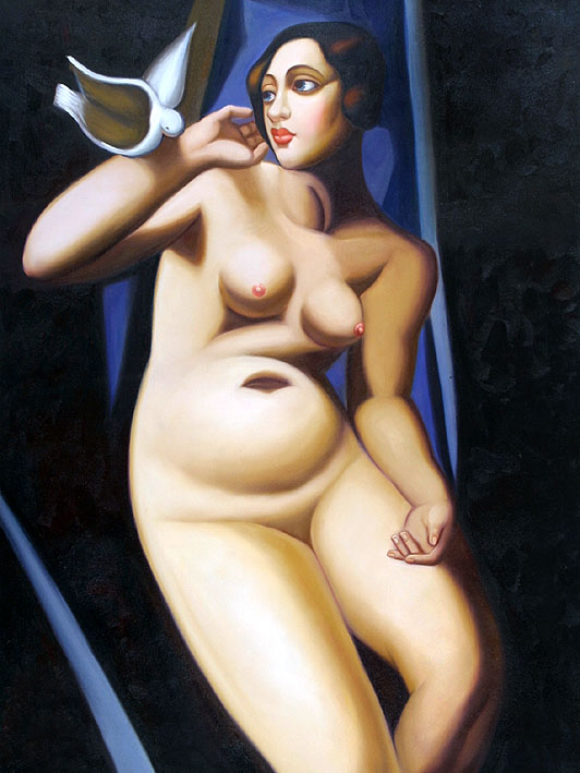 Nude Woman with Pigeon