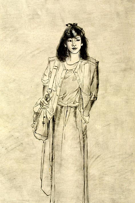 Hong Kong Girl, oil sketch