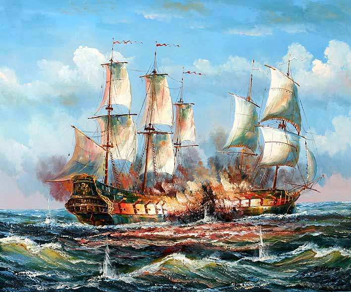 Sea Battle Scene