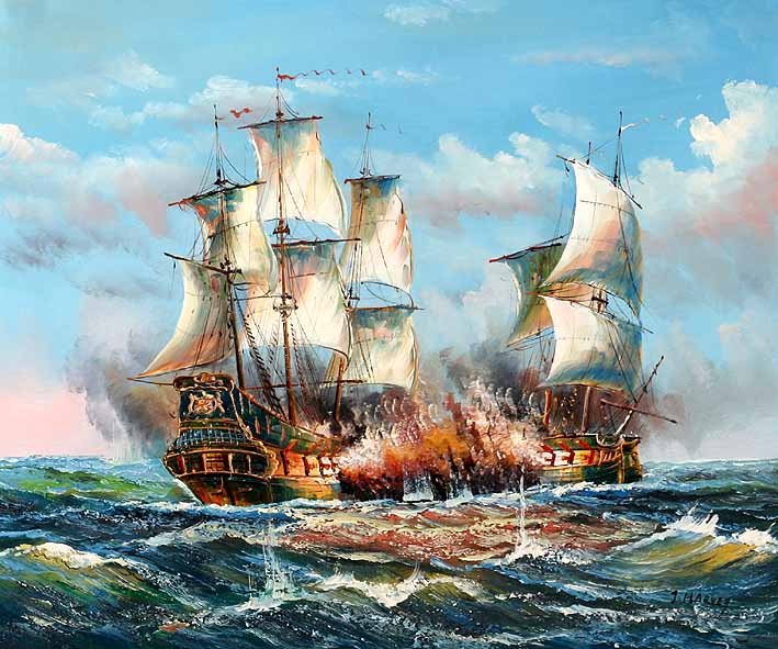 Sea Battle Scene