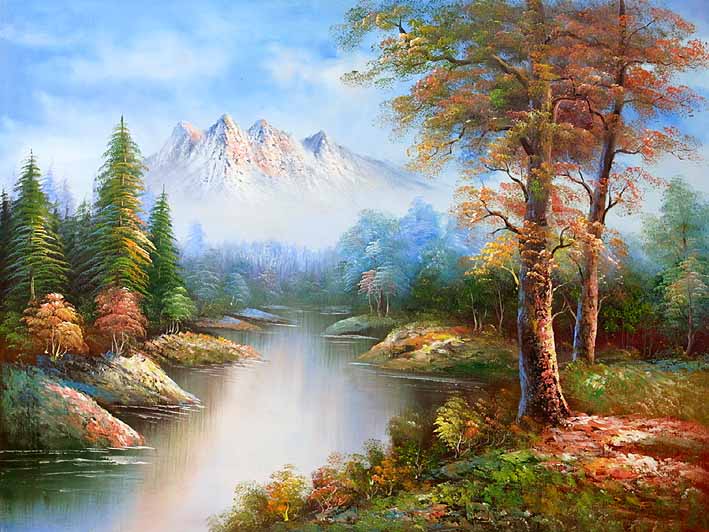 Classic Mountain Landscape,oil paintings online