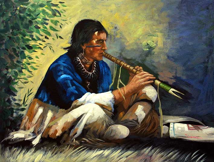 Indian with flute