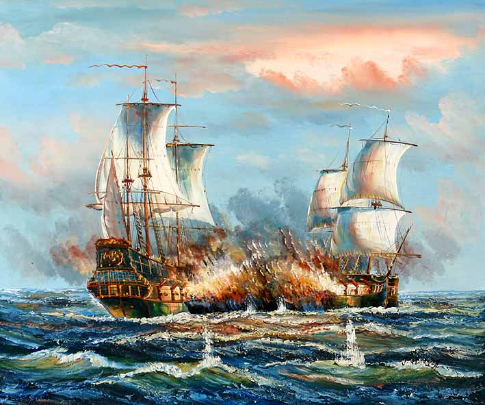 Sea Battle Scene