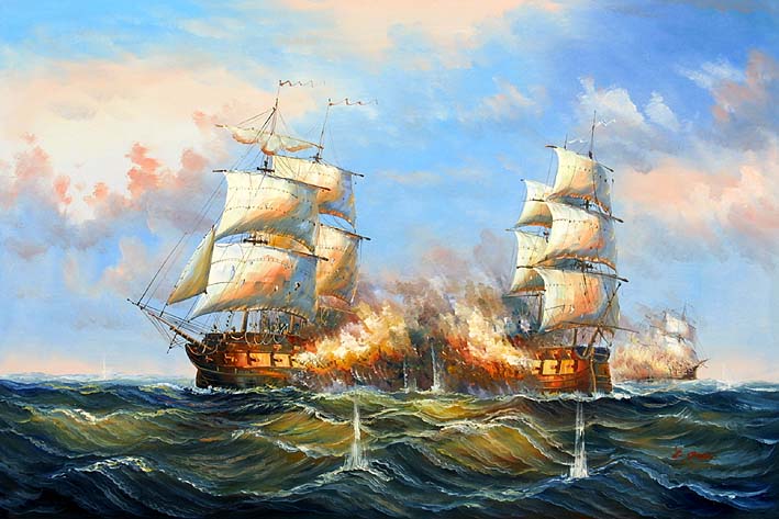 Sea Battle Scene