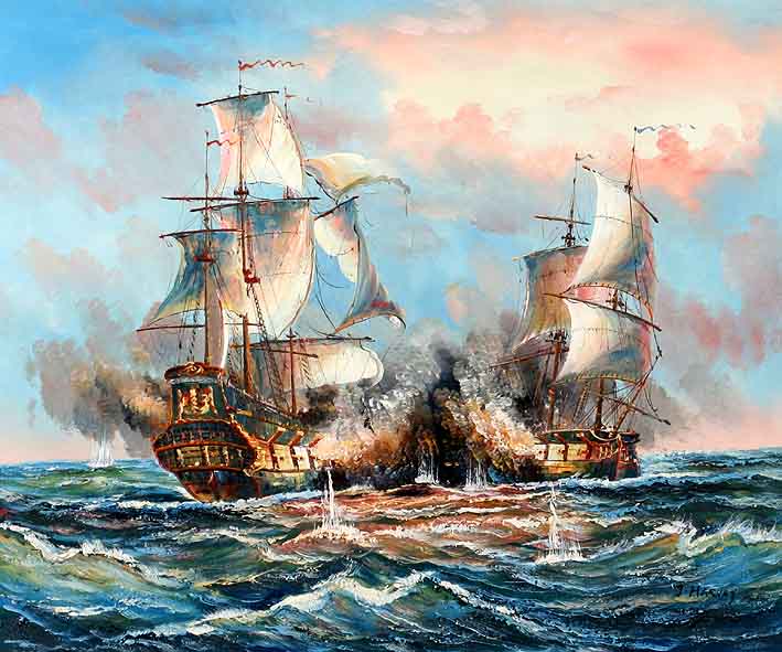 Sea Battle Scene