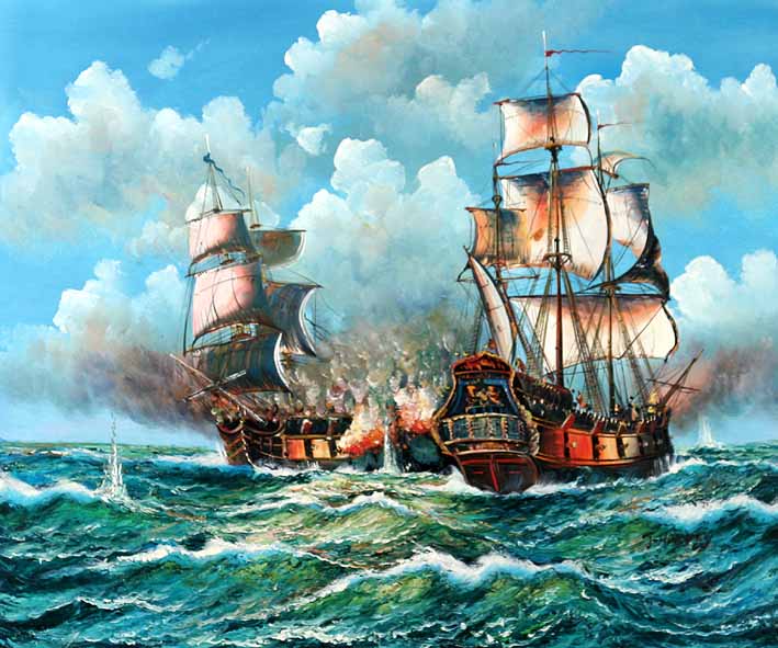 Sea Battle Scene