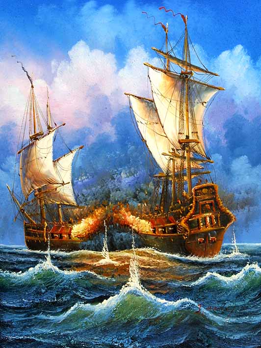 Sea Battle Scene