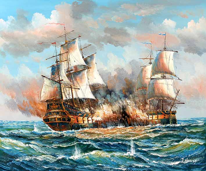 Sea Battle Scene