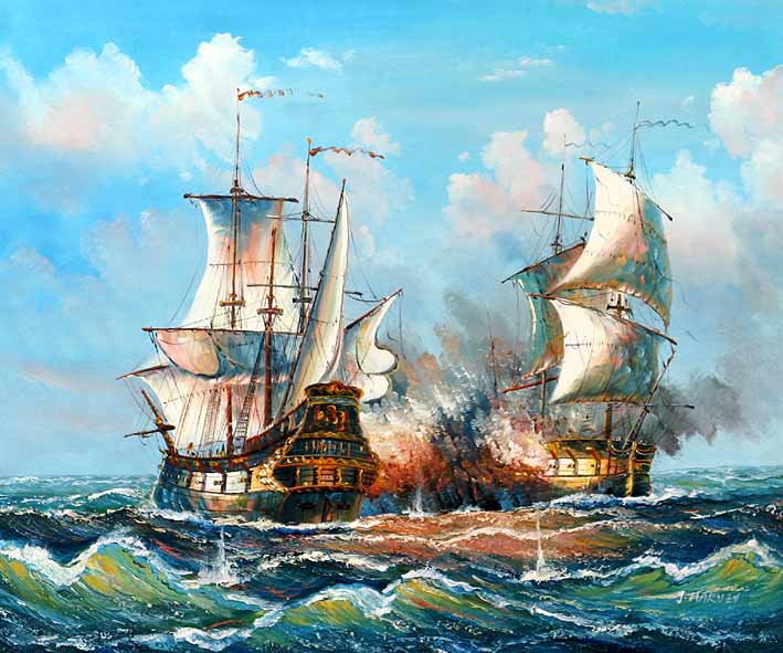 Sea Battle Scene