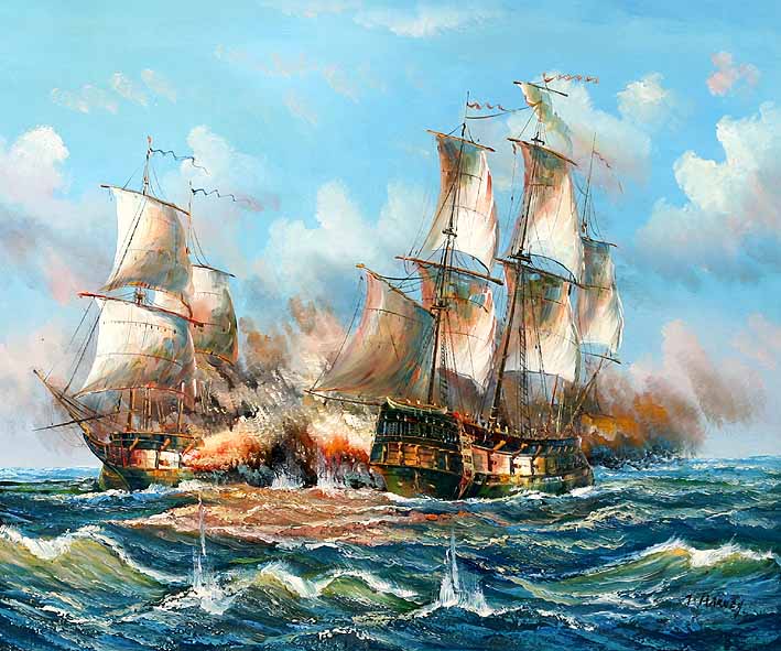 Sea Battle Scene