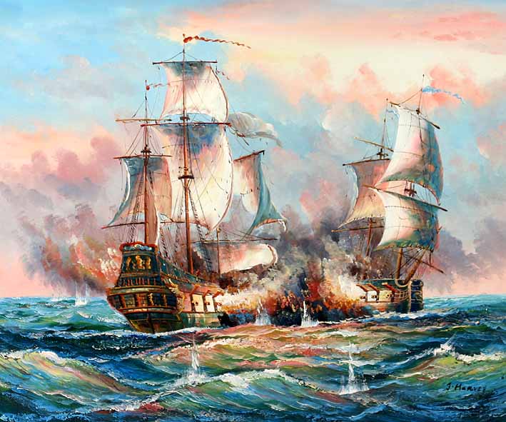 Sea Battle Scene