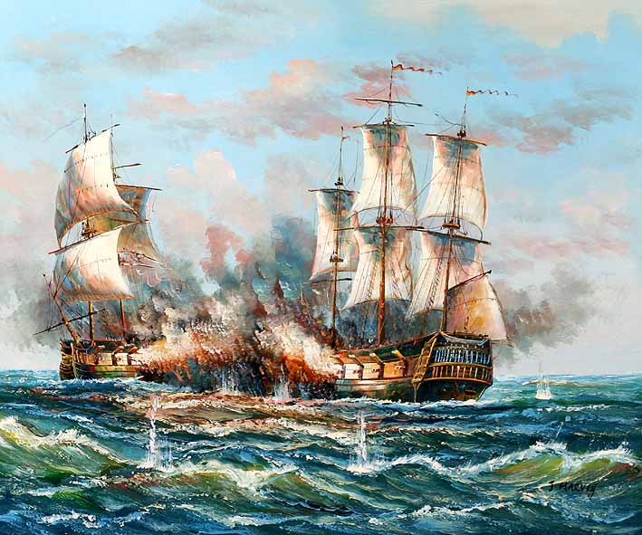 Sea Battle Scene