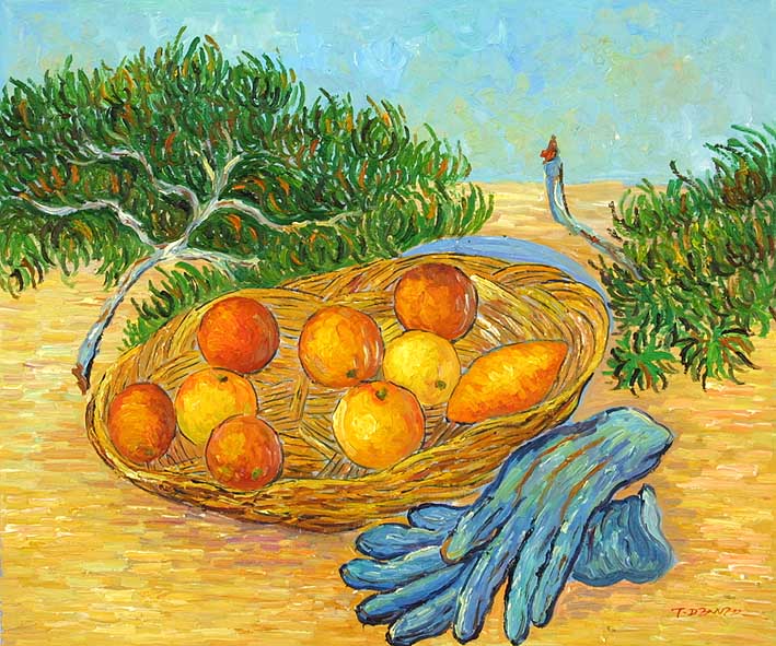 Still Life with Oranges, Lemons and Blue Gloves