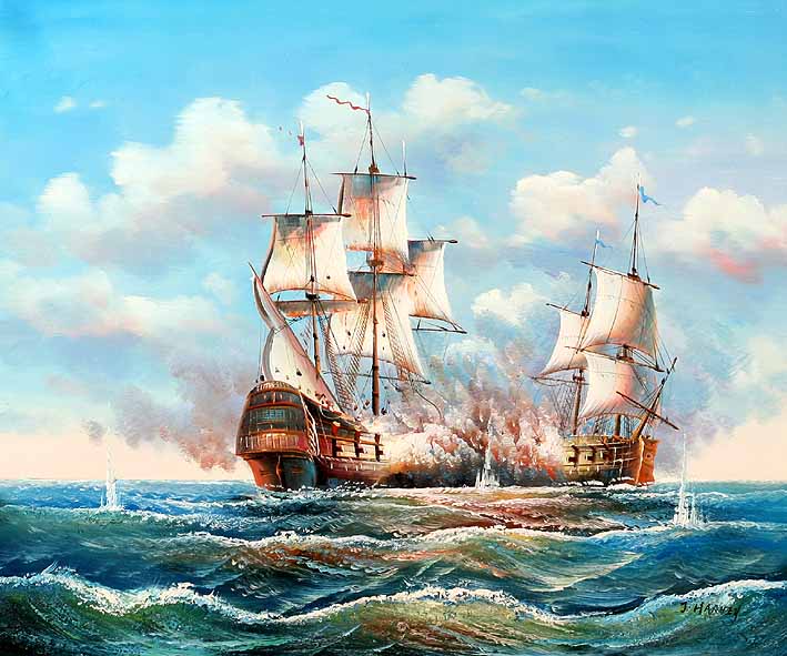 Sea Battle Scene