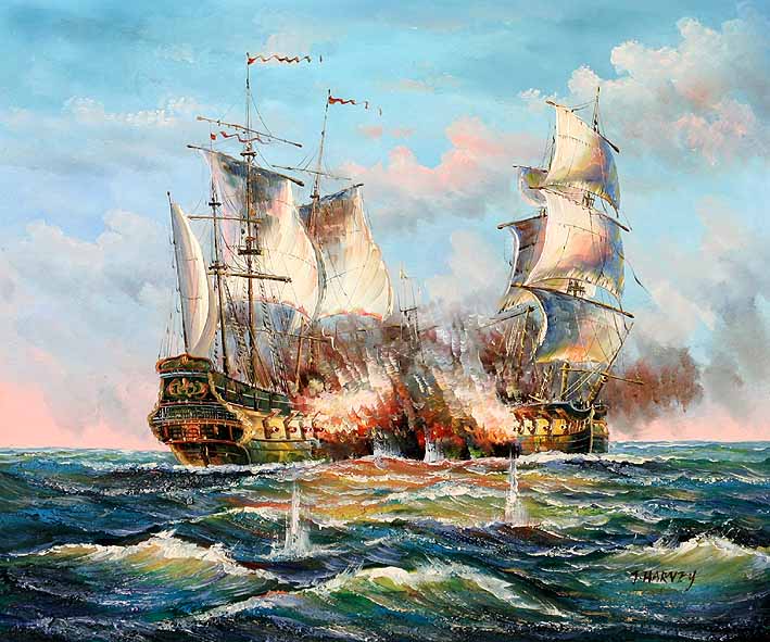 Sea Battle Scene