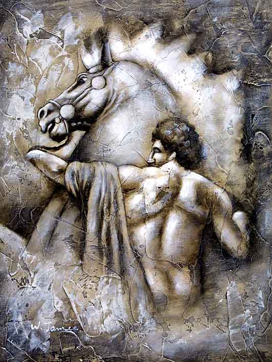 Roman Sculpture Horse & Cavalier