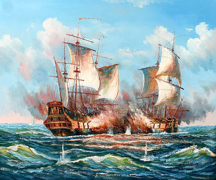 Sea Battle Scene