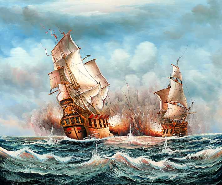 Sea Battle Scene