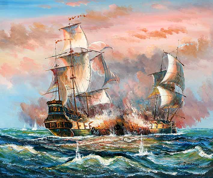 Sea Battle Scene