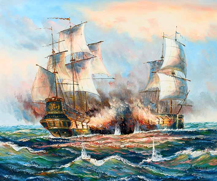 Sea Battle Scene