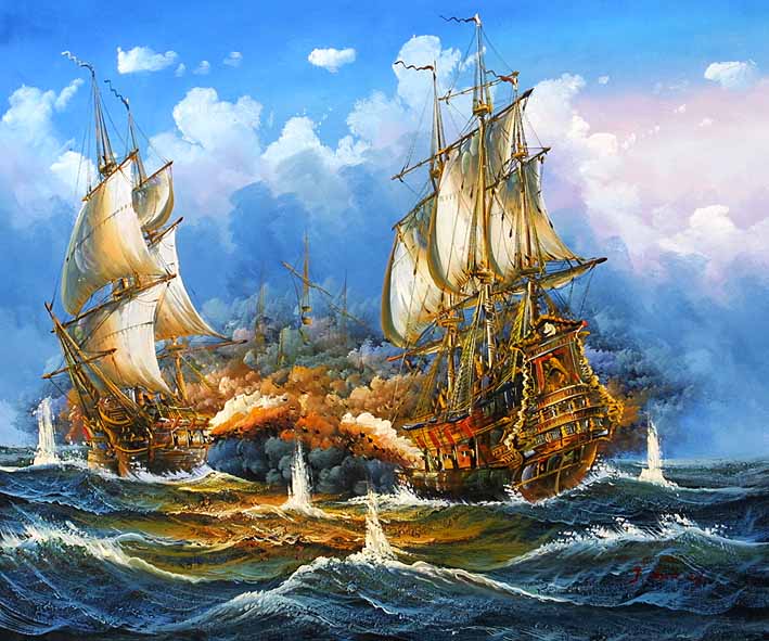 Sea Battle Scene