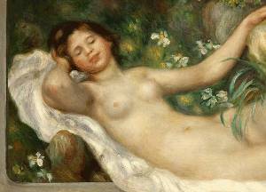 A Reclining Nude - Pierre Auguste Renoir