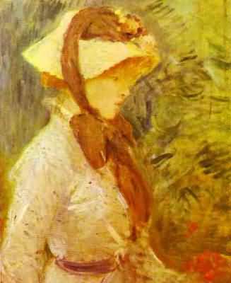 Berthe Morisot Young Woman with a Straw Hat