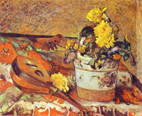 Paul Gauguin Mandolina and Flowers