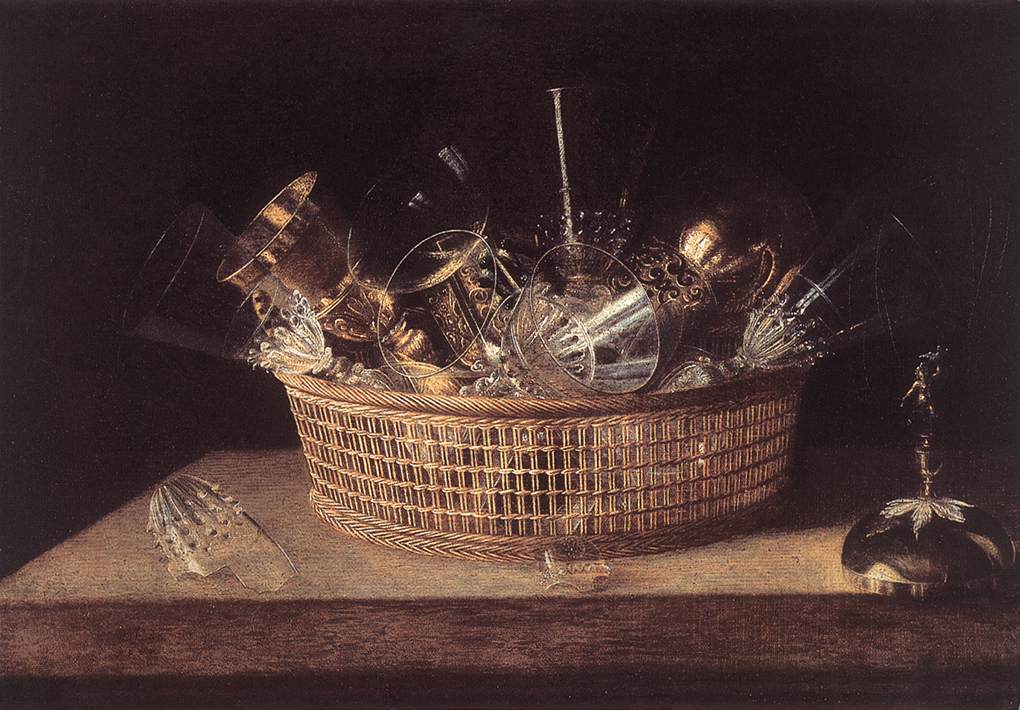 STOSKOPFF Sebastien Still Life of Glasses in a Basket