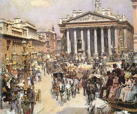 William Logsdail The Bank and Royal Exchange in London