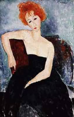Amedeo Modigliani Young Redhead in an Evening Dress