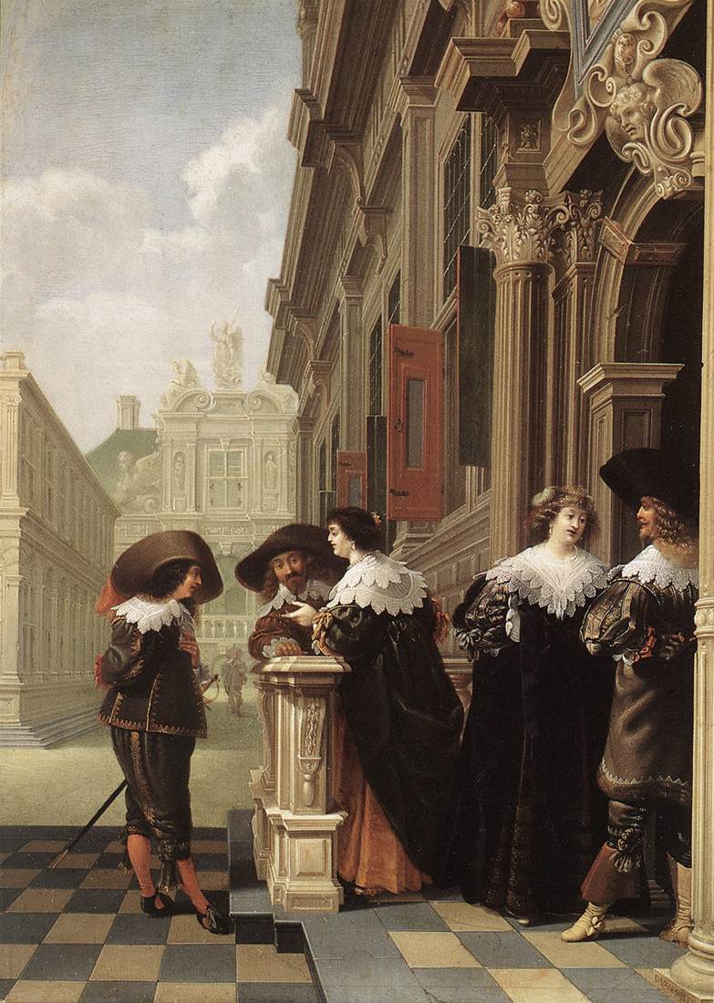 DELEN Dirck van Conversation outside a Castle