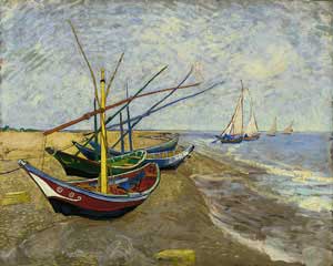 Fishing Boats on the Beach at Saintes-Maries - Vincent Van Gogh