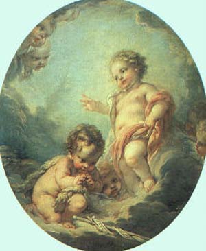 Francois Boucher Christ & John the Baptist as Children