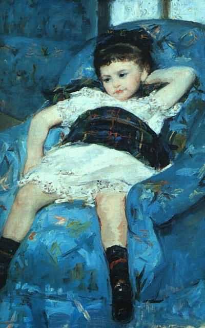 Mary Cassatt Little Girl in a Blue Armchair (detail)