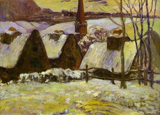 Paul Gauguin Breton Village in the Snow