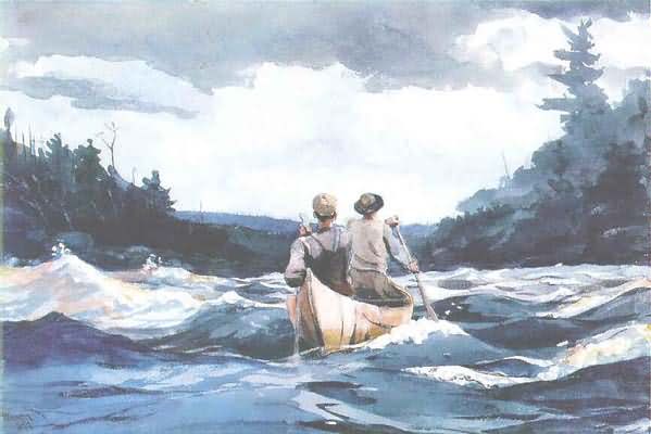 Winslow Homer Canoe in the Rapids