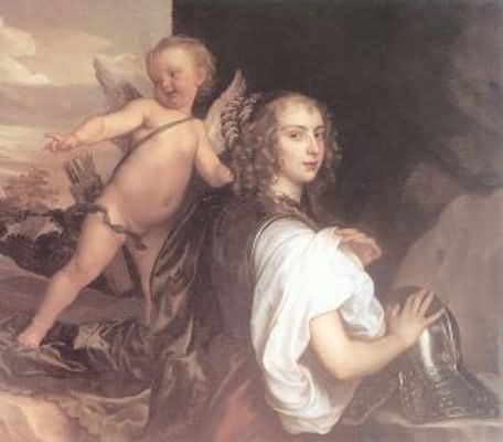 Sir Anthony van Dyck Portrait of a Girl as Erminia Accompanied by Cupi