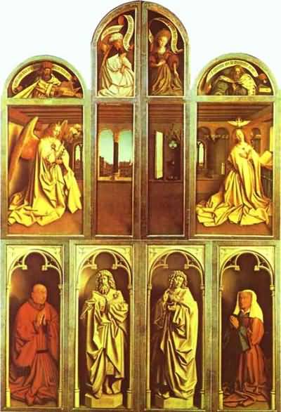 Jan van Eyck The Ghent Altarpiece with altar wings closed