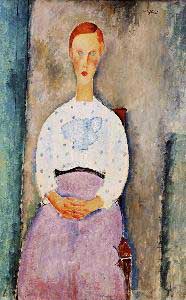 Amedeo Modigliani Girl with Polka Dot Blouse