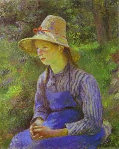 Camille Pissarro Young Peasant Girl Wearing a Hat