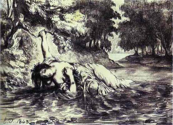 Eugene Delacroix The Death of Ophelia