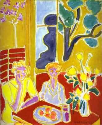 Henri Matisse Two Girls with Yellow and Red Background
