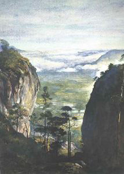 John la Farge View in Ceylon Near Dambulla Looking Down on Ric