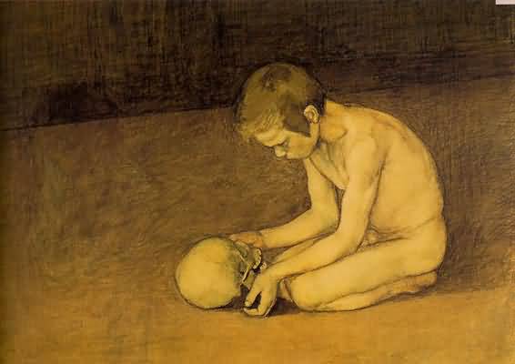 Magnus Enckell Young Boy and Skull