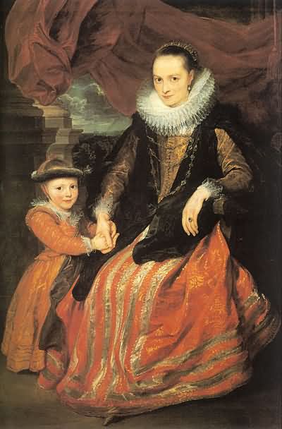 Sir Anthony van Dyck Susanna Fourment and her Daughter