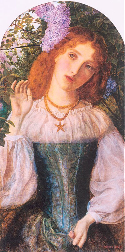 Arthur Hughes The Lady with the Lilacs