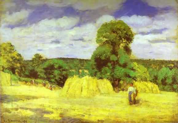 Camille Pissarro Harvest at Montgoucault
