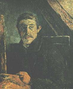 Paul Gauguin Self Portrait in Front of an Easel