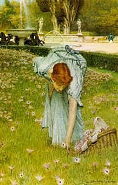 Sir Lawrence Alma Tadema Spring in the Gardens of the Villa Borghese